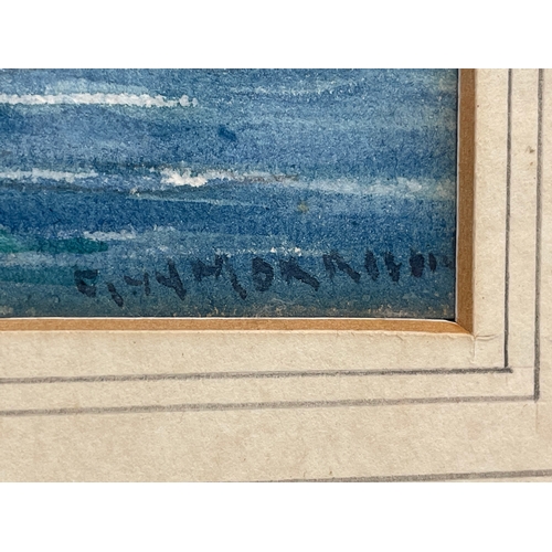 34 - A watercolour painting by G. W. Morrison. Portrush. Painting measures 36x16cm. Frame 60x37cm