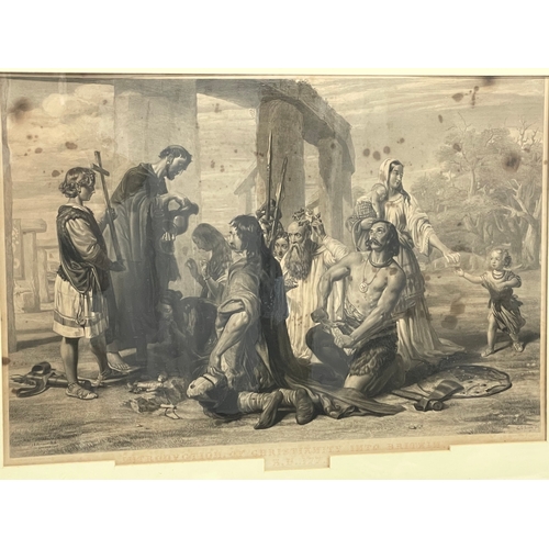 35 - A large 19th century engraving of the original painting ‘Introduction of Christianity into Britain A... 