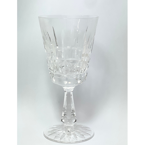 646 - 6 Waterford Crystal ‘Rosslare’ pattern wine glasses. Largest pair 15cm. Smallest 4 14cm