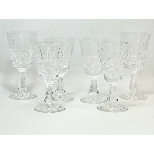 646 - 6 Waterford Crystal ‘Rosslare’ pattern wine glasses. Largest pair 15cm. Smallest 4 14cm