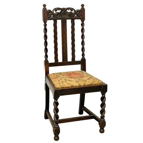 238 - A late 19th century oak Barley Twist side chair. Circa 1890.