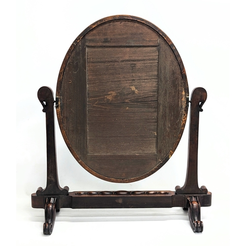 165 - A large Mid Victorian mahogany table top dressing mirror. 77x87cm