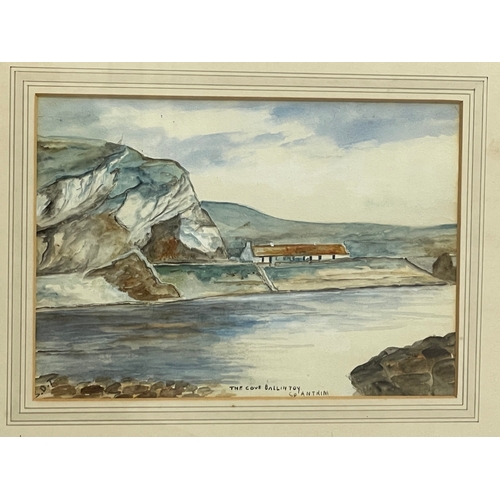 593 - A watercolour painting signed S.D.T and a Frank McKelvey print 48x38cm