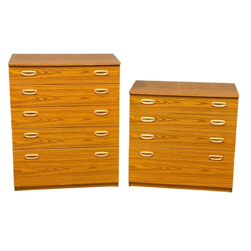 126 - 2 Mid Century chests of drawers by Schreiber. Largest 74.5x43x93cm