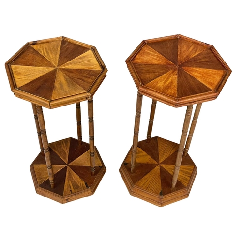 154 - A pair of vintage wooden stands. Largest 35.5x69cm