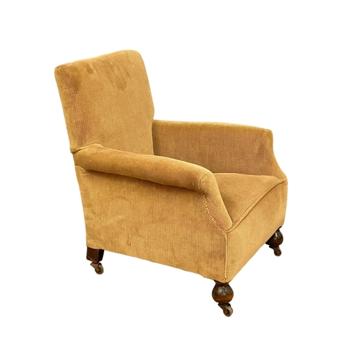 205 - A late Victorian child’s armchair on Bun Feet. 53x52x60cm