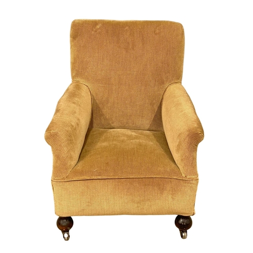 205 - A late Victorian child’s armchair on Bun Feet. 53x52x60cm