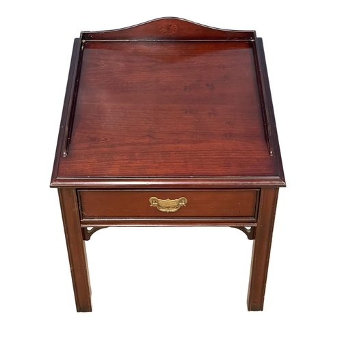 206 - A Parker Knoll mahogany end table with drawer. 50x55x56cm