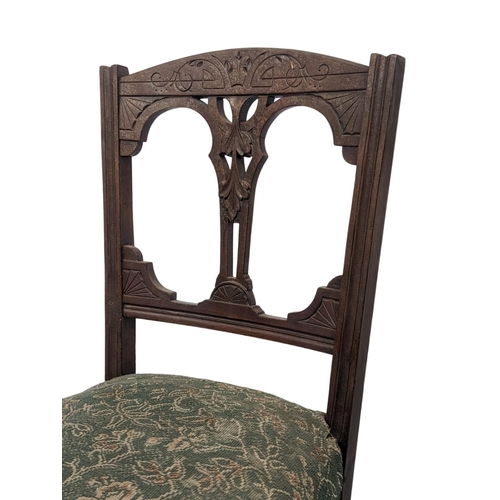 230 - A set of 6 Edwardian dining chairs.