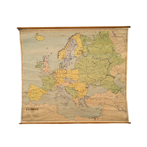 240 - A large 1963 Philips' School Room Map of Europe by George Philip & Sons Ltd. 180.5x159cm