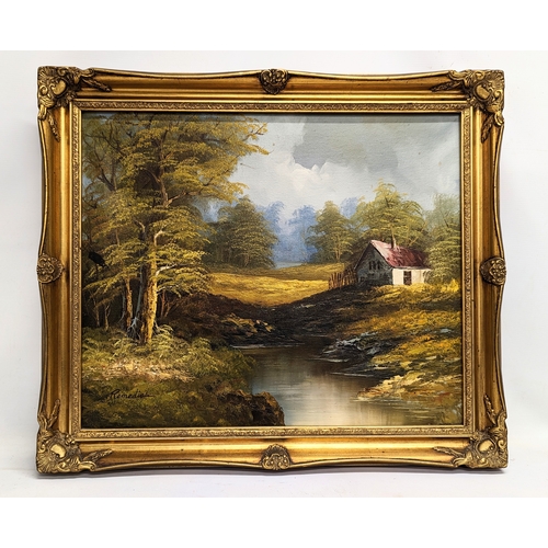 597 - A signed oil painting in gilt frame. 