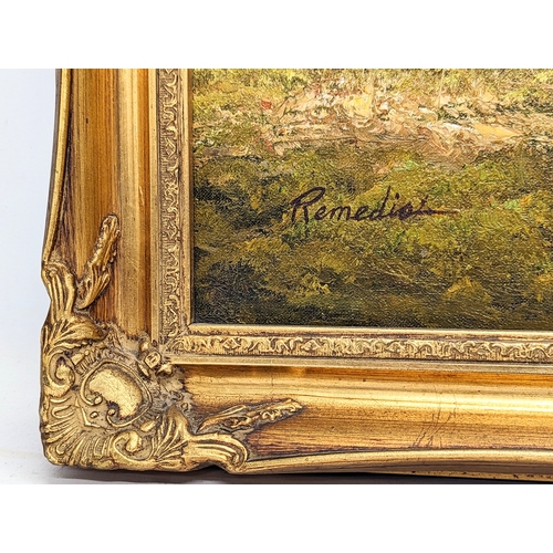 597 - A signed oil painting in gilt frame. 