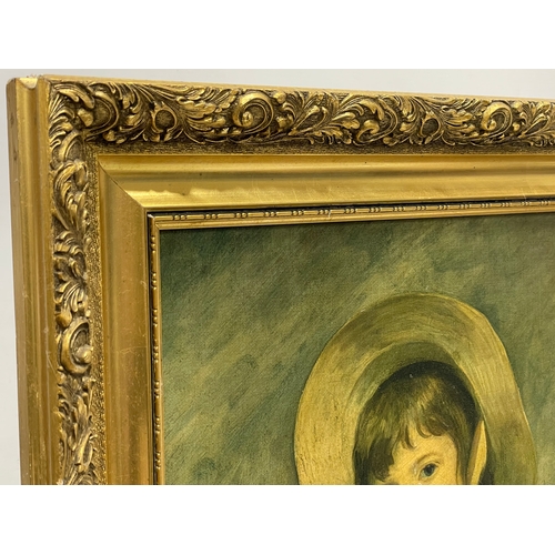 69 - An oil painting. Miss Juliana Willoughby in an ornate gilt frame. Painting measures 40x51cm. Frame 5... 