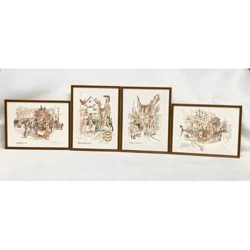 2 - A set of 4 signed prints by Robert. D. Beattie. 6/100. Winecellar Entry 1825, Pottingers Entry 1825,... 