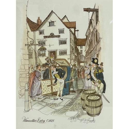 2 - A set of 4 signed prints by Robert. D. Beattie. 6/100. Winecellar Entry 1825, Pottingers Entry 1825,... 