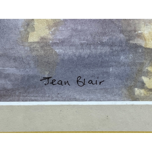 80 - A watercolour painting by Jean Blair. Painting measures 28.5x21cm. Frame 46x38cm.