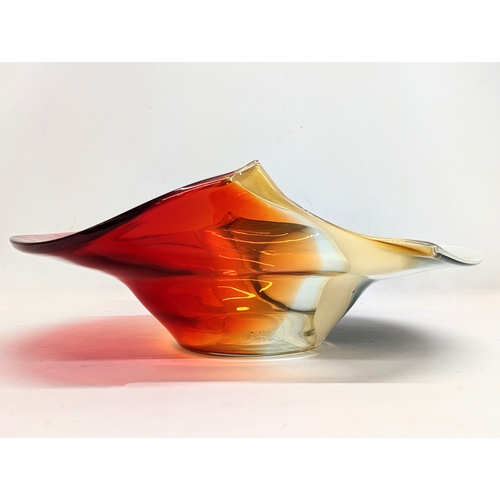 607 - A large vintage Murano Glass bowl. 39.5x32x14.5cm