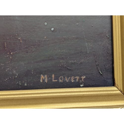 83 - A Still Life oil painting by M. Lovett. 56x55.5cm with frame 39x49cm without frame