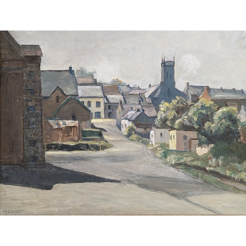 199 - A pair M. Lovett oil paintings of Groomsport, County Down. Largest measures 43.5x36.5cm with frame,3... 