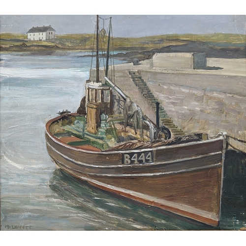 199 - A pair M. Lovett oil paintings of Groomsport, County Down. Largest measures 43.5x36.5cm with frame,3... 