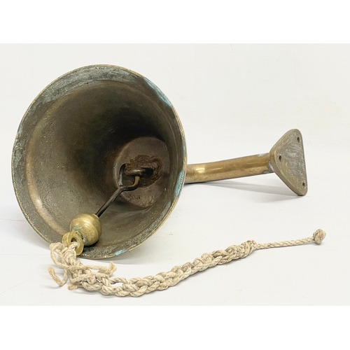 37 - A vintage brass ships bell of the S.S. Hillsborough. 17.5x24cm