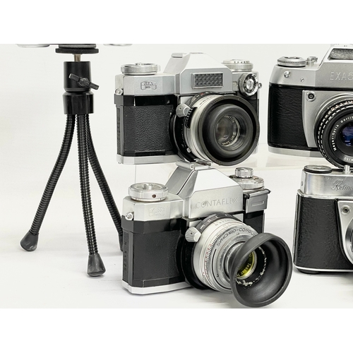 425 - 5 vintage cameras. 2 Contaflex Zeiss Ikon cameras. A Retinette IA camera. A Braun Nurnberg Paxette c... 