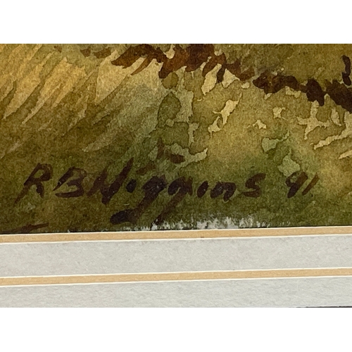 111 - A watercolour painting by R. B. Higgins. Painting measures 23x13cm. Frame 46x37cm.