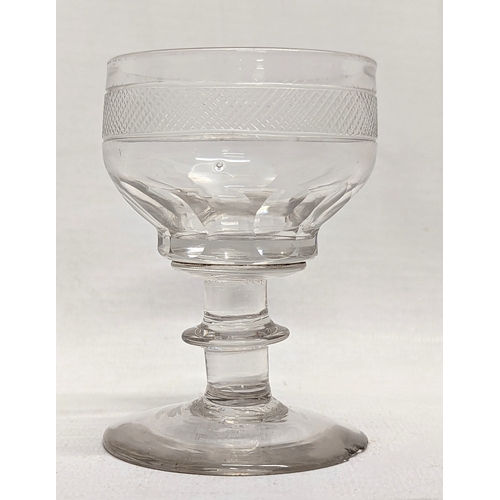 614 - A pair of early 19th century Regency Period crystal drinking glasses. 8.5cm