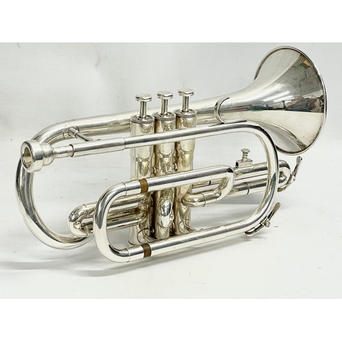 537 - A Besson trumpet in case. Case measures 40x32x15cm.