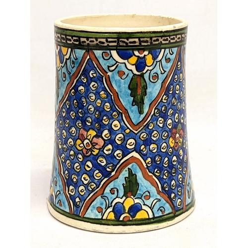 619 - A 19th century French Samson Iznik style pottery tankard. Circa 1850.