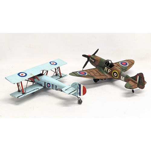 550 - 2 model RAF planes. 34x30cm