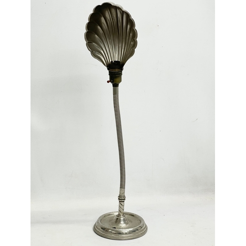 44 - A 1920’s Art Deco shell desk lamp. Tallest 62cm