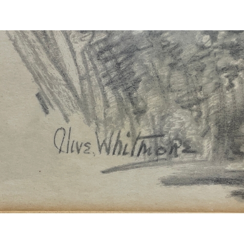 47 - A pencil drawing by Olive Whitmore. 29x26cm including frame.