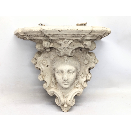 48 - A Victorian plaster wall sconce. 31x18.5x26.5cm