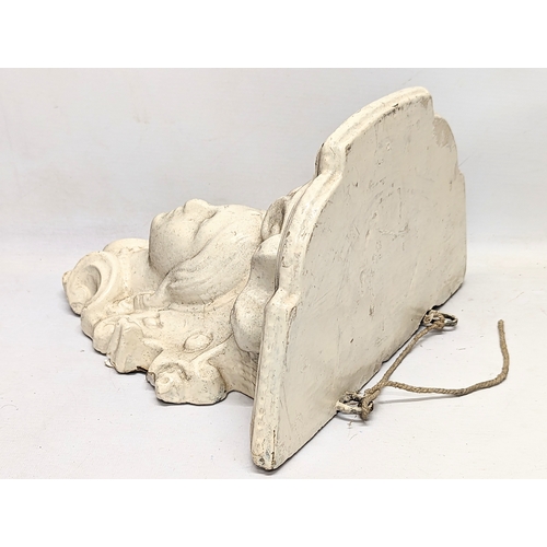 48 - A Victorian plaster wall sconce. 31x18.5x26.5cm