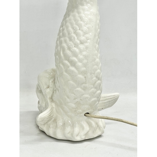 626 - A vintage Casa Pupo pottery fish lamp. 41cm