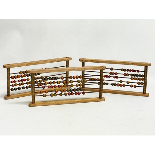 57 - 3 vintage abacus. 27cm