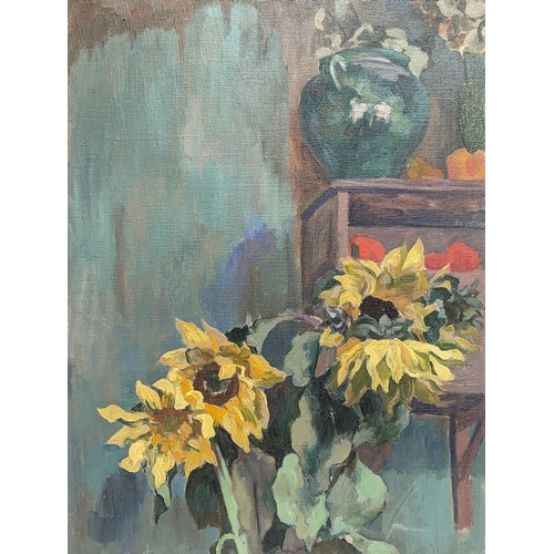 64 - A large oil painting by Jan Wacław Zawadowski (Jean Zawado, 1891-1982), in gilt frame. 68.5x87.5cm w... 