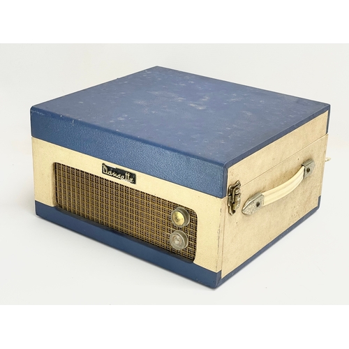 565 - A vintage Dansette record player. 34x31.5x18.5cm