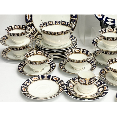 638 - A 64 piece Victorian Diamond China Imari pattern tea and coffee set.