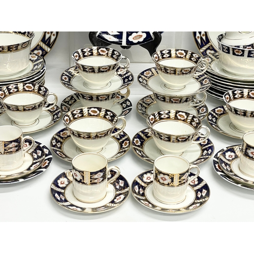 638 - A 64 piece Victorian Diamond China Imari pattern tea and coffee set.