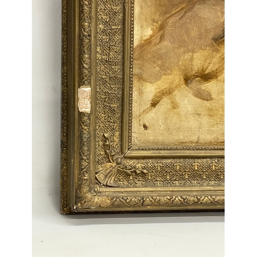 173 - A late 19th century oil painting. School of Boldini. In original ornate gilt frame. Painting measure... 