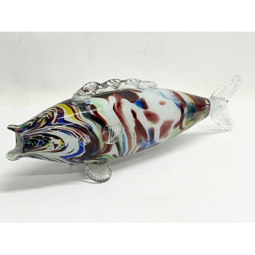 675 - 3 vintage Murano Glass fish. 37cm