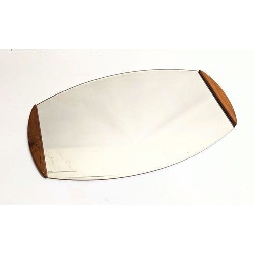 250 - A Mid Century teak framed mirror. 66x39cm