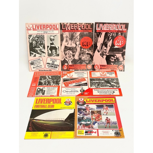 585A - A collection of vintage Liverpool Review football programmes. A 1981 Liverpool vs Arsenal Football L... 