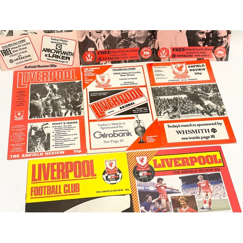 585A - A collection of vintage Liverpool Review football programmes. A 1981 Liverpool vs Arsenal Football L... 