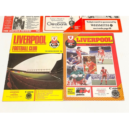 585A - A collection of vintage Liverpool Review football programmes. A 1981 Liverpool vs Arsenal Football L... 