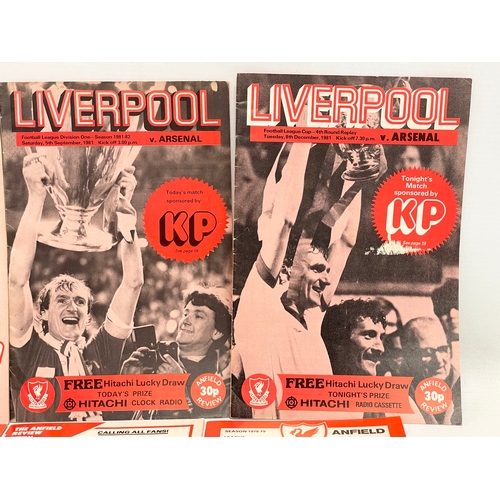 585A - A collection of vintage Liverpool Review football programmes. A 1981 Liverpool vs Arsenal Football L... 