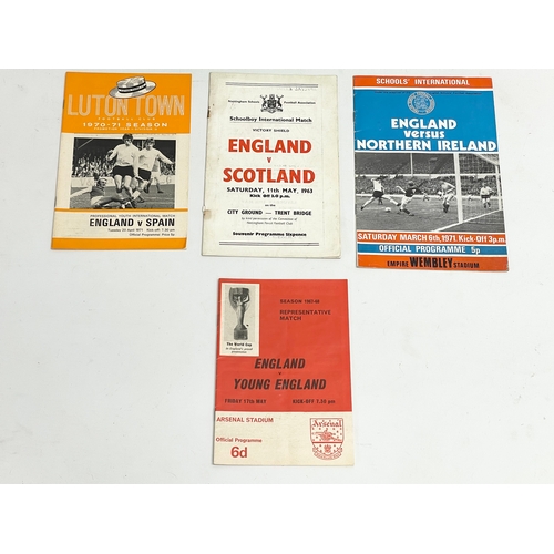 585B - A collection of vintage football programmes. 1960’s-1970’s. England vs Spain 1960. England vs Wales ... 