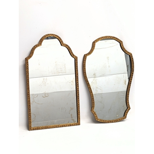 500 - 2 vintage ornate gilt framed mirrors. 1 measures 34x59cm